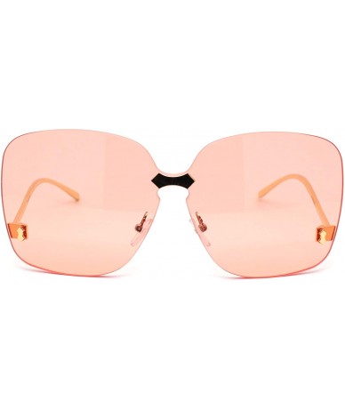 Square Womens Exposed Lens Rimless Down Temple Swan Sunglasses - Gold Red - C618WQMAI83 $14.12