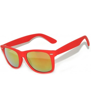 Sport Retro 80's Vintage Sunglasses Colorful Lens Matte Frame Colored Lens Brand - New_retro_80s_mirror_red_gold - CZ184L4N76...