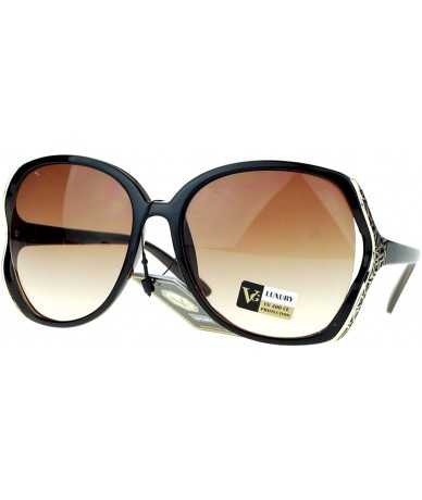 Square Womens Oversized Fashion Sunglasses Big Square Frame UV 400 Protection - Brown - CL125JF4ON1 $22.27