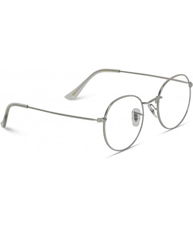 Oversized Retro Clear Circle Round Metal Sunglasses - Silver - CS12NT9WUDH $10.13
