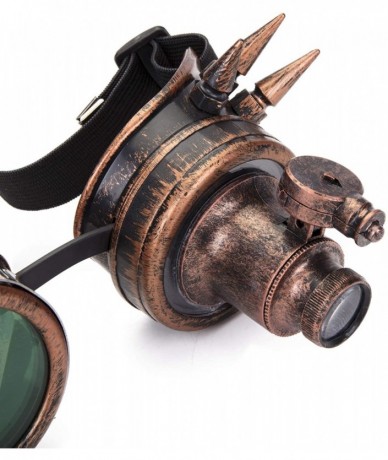 Goggle Kaleidoscope Glasses Double Ocular Loupe Cosplay Steampunk Goggles - Brass - CU18SNK00ML $16.95