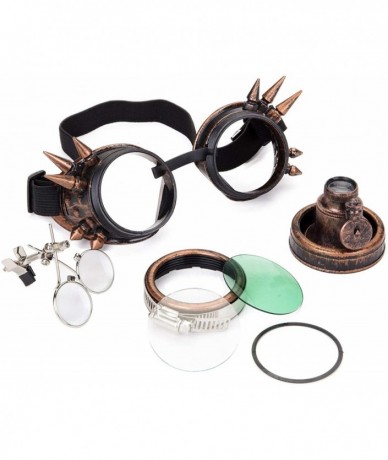 Goggle Kaleidoscope Glasses Double Ocular Loupe Cosplay Steampunk Goggles - Brass - CU18SNK00ML $16.95