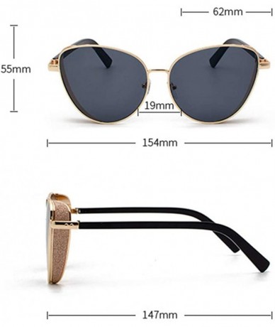Goggle Classic Polarized Sunglasses - Mirrored Lens Fashion Goggle Eyewear With Glitter Metal Frame For Women Man - CU196HGNR...