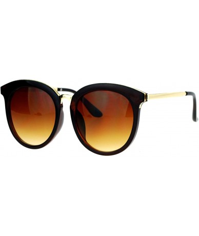 Round Womens Sunglasses Round Oversized Designer Fashion Shades UV 400 - Brown - CB187CDGEIZ $9.06