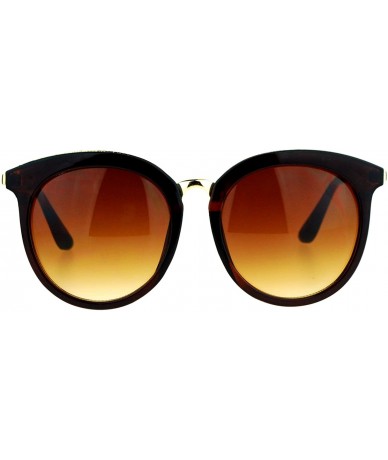 Round Womens Sunglasses Round Oversized Designer Fashion Shades UV 400 - Brown - CB187CDGEIZ $9.06