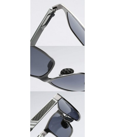 Rectangular Men's Polarized Sunglasses- Rectangular Full Frame Driving - C3 - C119705Q60Z $42.77