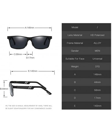 Rectangular Men's Polarized Sunglasses- Rectangular Full Frame Driving - C3 - C119705Q60Z $42.77