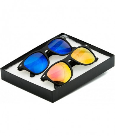 Wayfarer Hipster Fashion Color Mirror Color Mirror Lens Retro Classic Sunglasses (Metal) - CW11KE01UDT $19.25