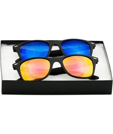 Wayfarer Hipster Fashion Color Mirror Color Mirror Lens Retro Classic Sunglasses (Metal) - CW11KE01UDT $11.17