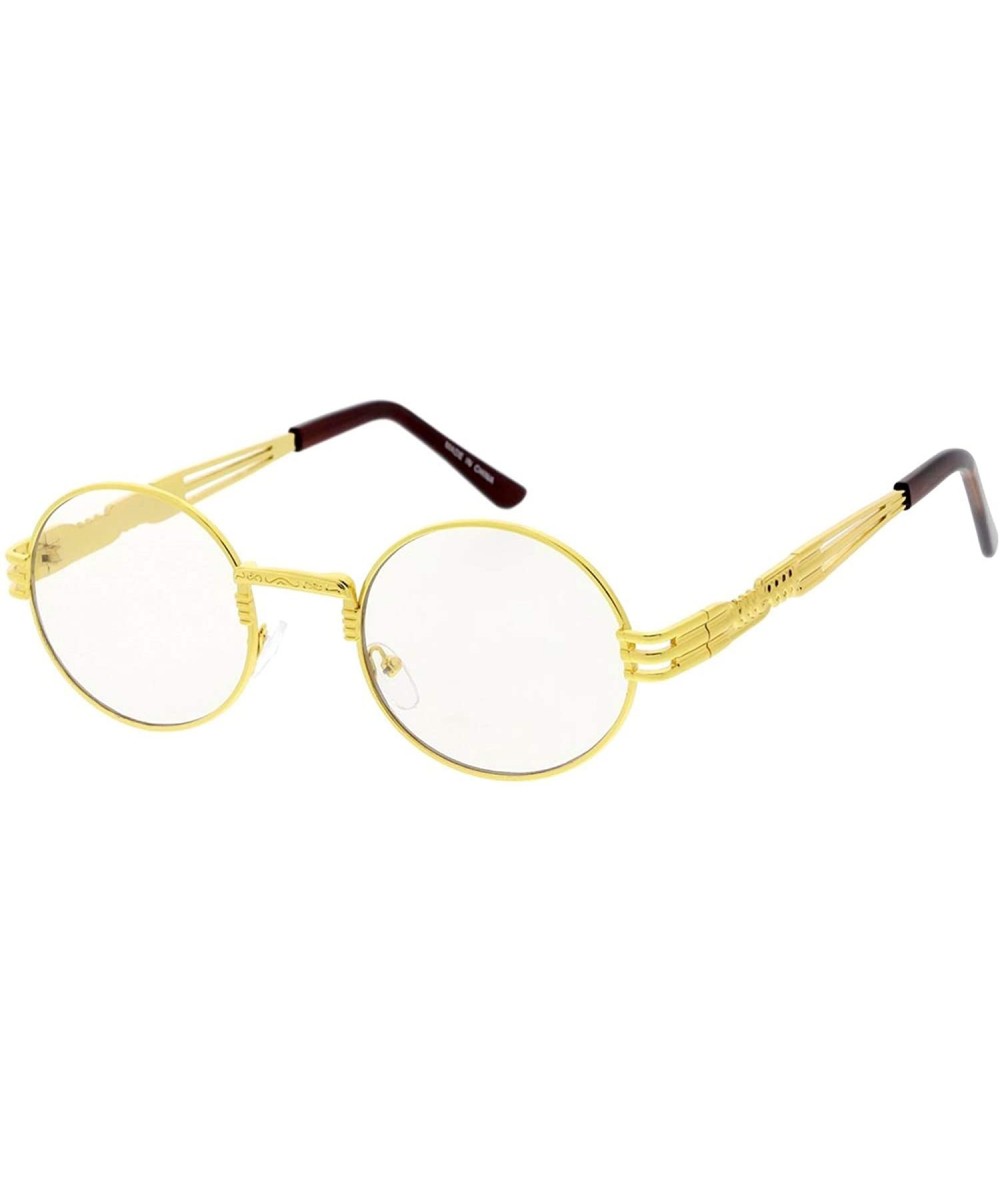 Round SteamPunk 80s Retro Fashion Round Frame Sunglasses Ver 4.0 - Clear - C218UEROSO0 $10.78