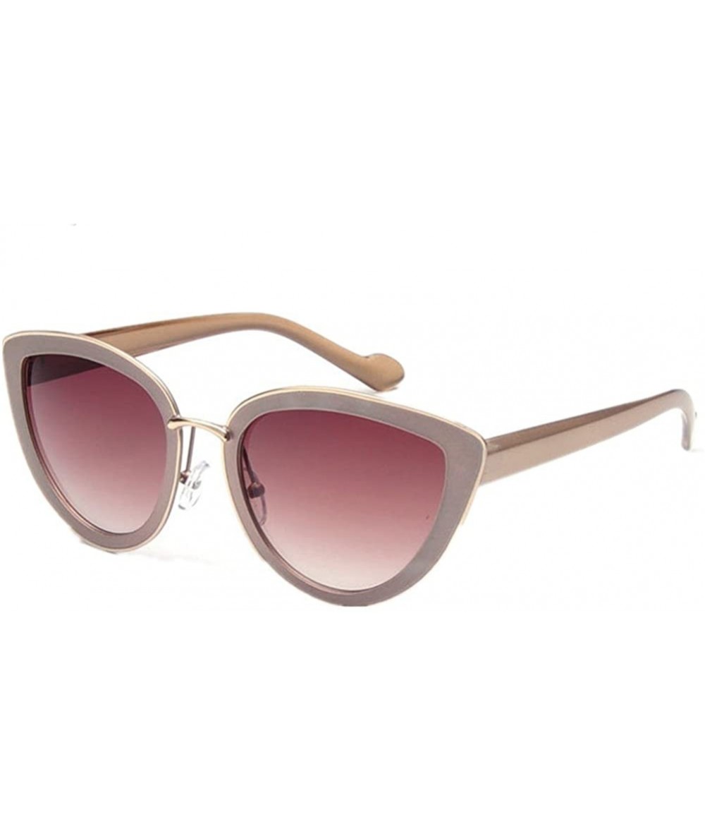 Goggle Women's Cat Eye Sunglasses Colorful Film Color Champagne - CV11ZSIR6O9 $10.32