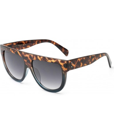 Wayfarer Women's Fashion Flat Top Super Future Sunglasses Retro Vintage Shades - CV1252TJTBL $9.34