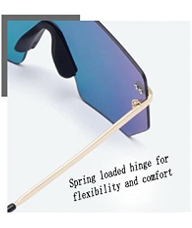 Oversized Fashion Rimless Mirrored Sunglasses For Women Shades Oversized Eyewear - Pink - CN18E0IRNK9 $13.30