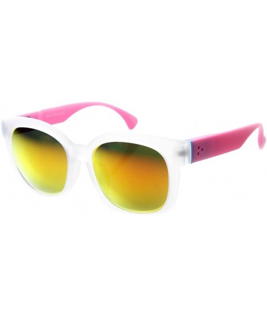 Wayfarer Detachable Armed Retro Funky Colorful Mirrored Sunglasses - Frost-pink-blue Fire - CD11YE0BSHD $11.89