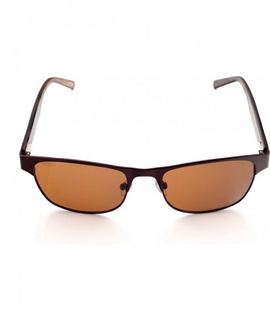 Rectangular Men's TAC Polarized Designer Sunglasses- 100% UV BLOCK- 14104 - Brown - CO12KSVBXKX $38.08