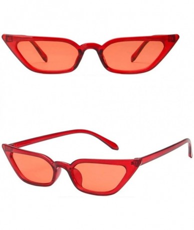 Oval Sunglasses for Men Women Vintage Big Frame Ladies Shades UV400 Sun Glasses - 9794_transparent&red - CX18WTONRAD $14.94