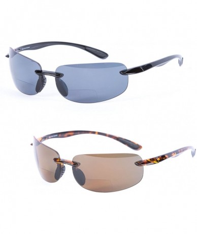 Rectangular 2 Pair of Maui Sunshine Unisex Bifocal Sunglasses- Lightweight TR90 Frames. (Non Polarized - Black/Tortoise- 3.0)...