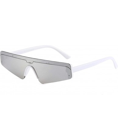 Oversized Sunglasses for Women PC UV400 Sun glasses - White Silver - CJ18SZSY6HI $27.77