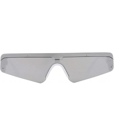 Oversized Sunglasses for Women PC UV400 Sun glasses - White Silver - CJ18SZSY6HI $12.22