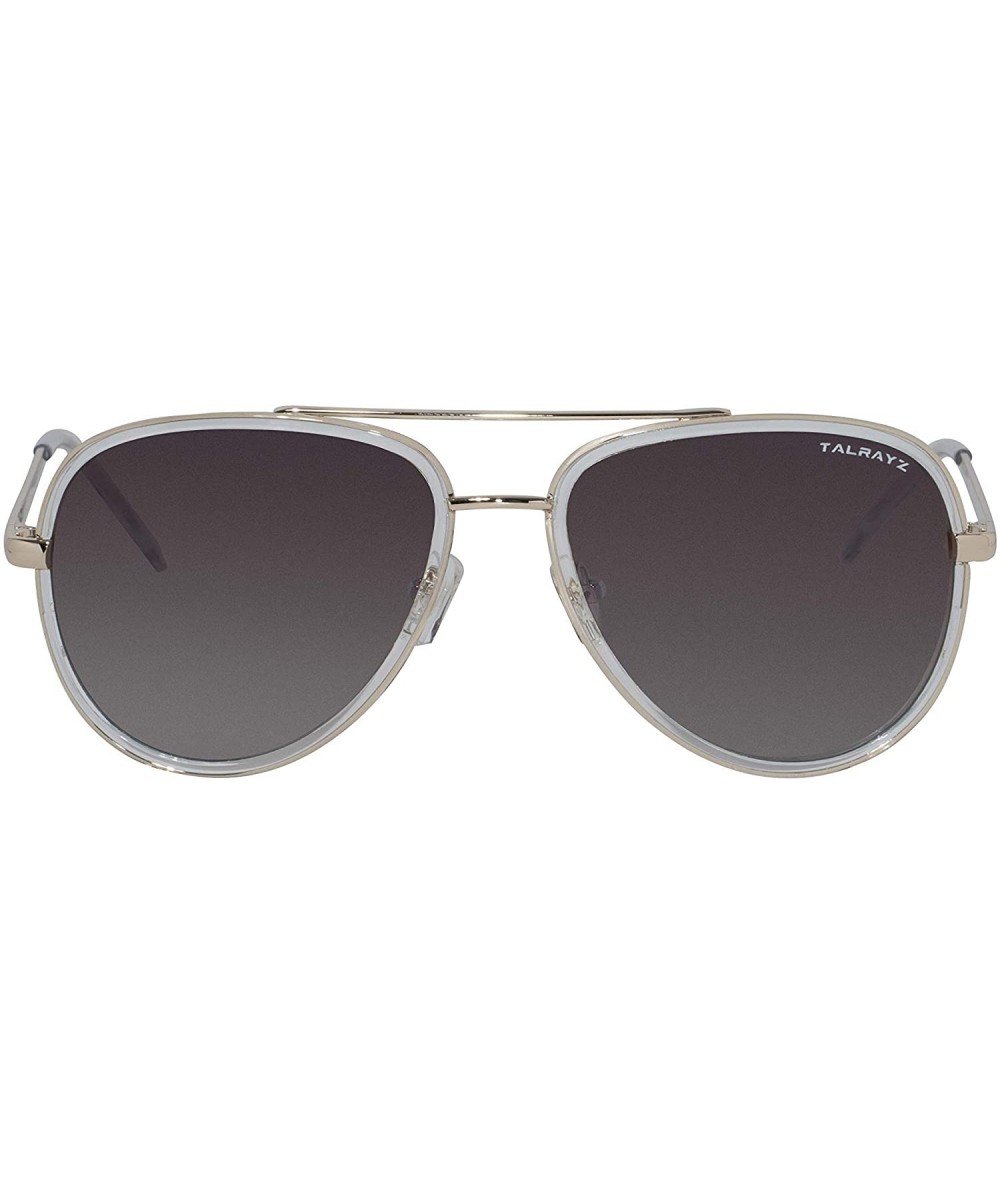 Aviator Compass - Classic and Chic Aviator Sunglasses - Translucent Inner Rim/Brown Gradient Lens - CX198KSX5NU $55.14