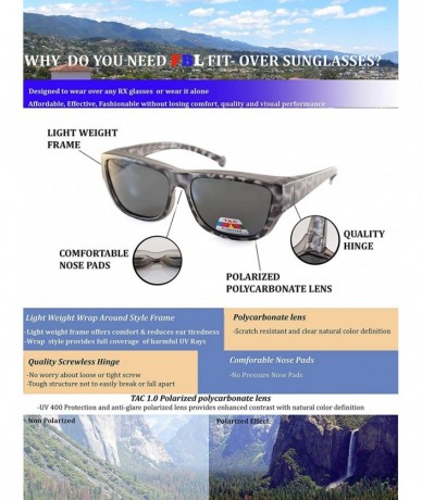 Wrap Unisex Large Polarized Matte Camo Print Fit-Over Rectangular Sunglasses P024 - Green - CR18M4ELXIY $13.10