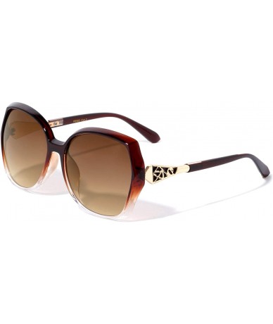 Butterfly Crystal Geometric Butterfly Fashion Sunglasses - Brown - C5196ZGOQZ9 $25.92