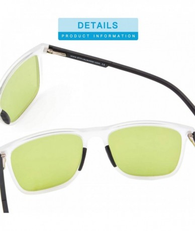 Rectangular Polarized Sunglasses Fishing Driving Glasses for Men Anti-glare TR90 Frame-SSH2001 - C6193DETQOX $15.66