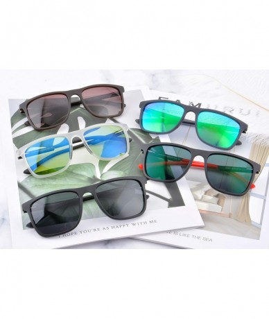 Rectangular Polarized Sunglasses Fishing Driving Glasses for Men Anti-glare TR90 Frame-SSH2001 - C6193DETQOX $15.66