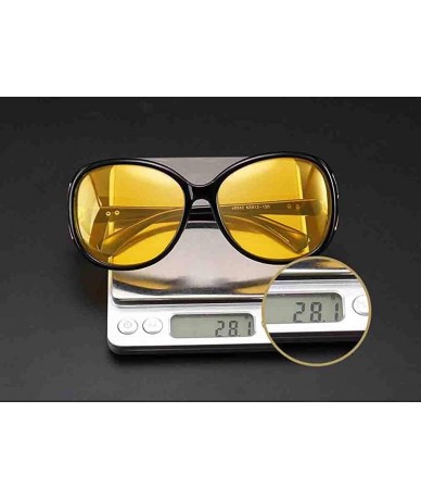 Oversized Womens Night Vision Driving Sunglasses Polarized - Black/ Yellow Lens - C718MDRERQW $18.10