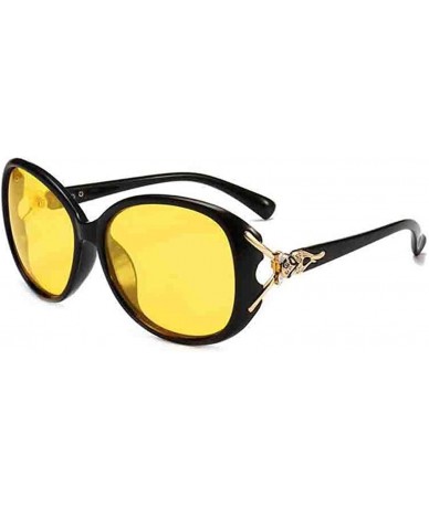 Oversized Womens Night Vision Driving Sunglasses Polarized - Black/ Yellow Lens - C718MDRERQW $18.10