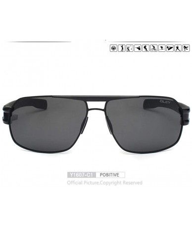 Aviator Polarized Men's Sunglasses Brand Designer UV400 Protect Sun Y1607 C1 BOX - Y1607 C1 Box - CU18XDWY8L7 $30.09