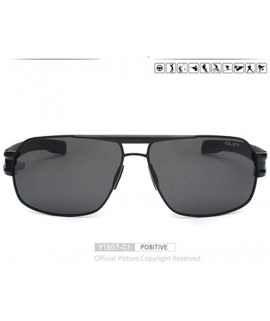 Aviator Polarized Men's Sunglasses Brand Designer UV400 Protect Sun Y1607 C1 BOX - Y1607 C1 Box - CU18XDWY8L7 $18.46