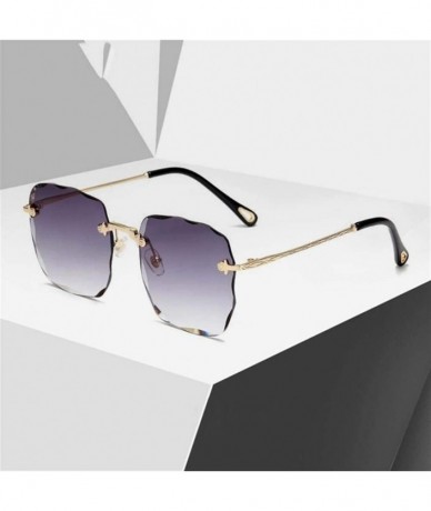 Square Sunglasses Protection Gradients Fashionable - Gray - CO190C6UQXS $97.25