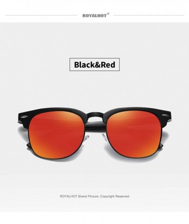 Sport Men Women Polarized Alloy Sunglasses Aluminum Magnesium Frame Sun Glasses Driving Glasses Male 90089 - Black Red - CU18...