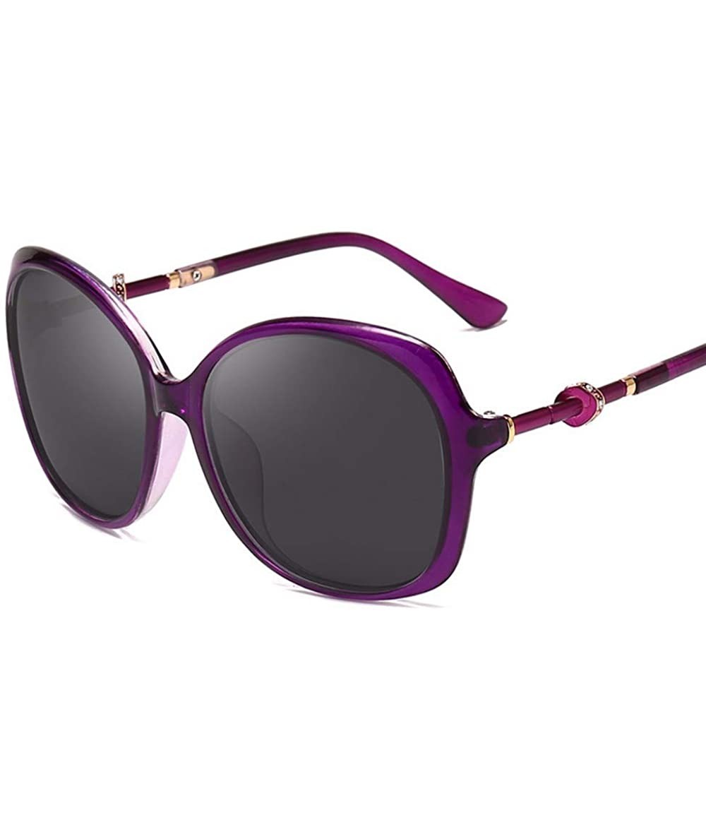 Oversized Polarized Sunglasses Fashion Driving Sunglasses Diamond Ladies Anti-ultraviolet - E - CI18QDKENE9 $20.72