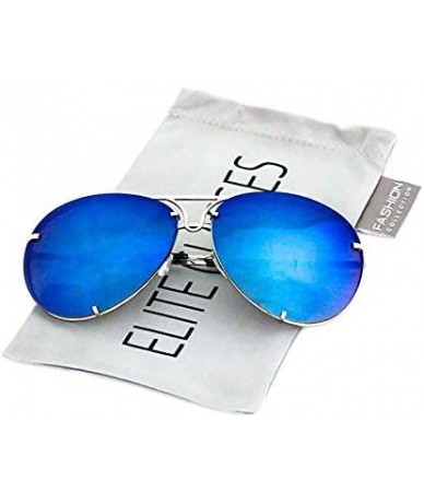 Round Aviator Poshe Oceanic Lens Twirl Metal Design Frames Sunglasses - Blue Mirror and Gold Mirror - C418IRRZ8SW $12.32