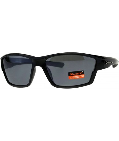 Wrap Mens Sunglasses Warp Around Sports Fashion Rectangular Frame UV 400 - Black - CH18GACE8DT $19.37