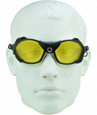 Oval Leather Sunglasses Night Yellow Strings - C9183N8Y9GO $19.49