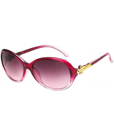 Oval Women Sunglasses Retro Bright Black Drive Holiday Oval Non-Polarized UV400 - Gradient Purple - CA18RKGZ05D $8.28