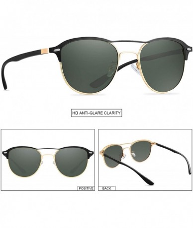 Round Polarized Sunglasses for Women Men -HD Anti-Glare Lenses UV 400 Protection - Green - C8194HDX5Y9 $20.21