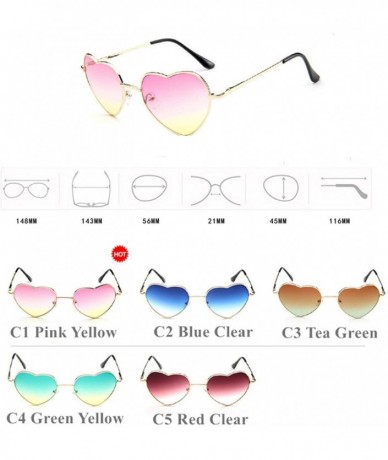 Cat Eye Love Heart Shaped Sunglasses Women Luxury Cat Eye Sun Glasses Sexy Sweet Candy Mirror Lens Eyewear UV400 - CK197Y77Z4...
