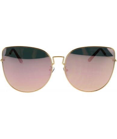 Butterfly Womens Butterfly Metal Rim Retro Oceanic Gradient Lens Sunglasses - Gold Peach - CN18E08E0AX $14.33