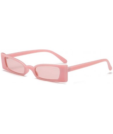 Rectangular Small frame Men and women Sunglasses Fashion Retro Sunglasses - Pink - C218LLC2H6L $17.52