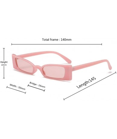 Rectangular Small frame Men and women Sunglasses Fashion Retro Sunglasses - Pink - C218LLC2H6L $17.52
