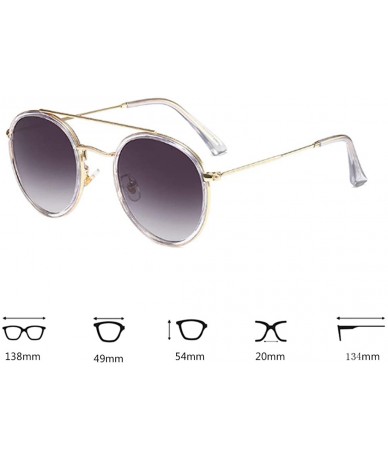 Round Women's Classic Plastic Metal Round Full-Frame AC Lens Sunglasses - Blue Gray - CB18W39W46S $18.69