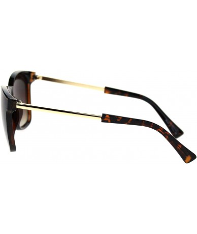 Square Unisex Fashion Sunglasses Chic Trendy Square Minimal Frame UV 400 - Tortoise (Brown) - CW18Z4WAZTL $15.57