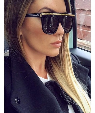 Goggle Women Oversize Sunglasses Fashion Square Eyewear UV400 Metal Chain Shades - C018OSA6AO4 $19.77