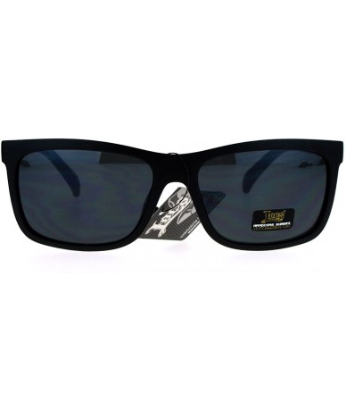 Rectangular Mens Locs Sunglasses Classic Rectangular Frame Black Shades UV 400 - Matte Black - CC1878ZQZ02 $10.02