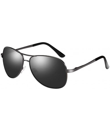 Goggle Sports Sunglasses - UV400 Goggles Driving Eyewear Horn Rimmed - Matte Black Frame/Blackgrey Lens - C618RI57MH9 $22.18