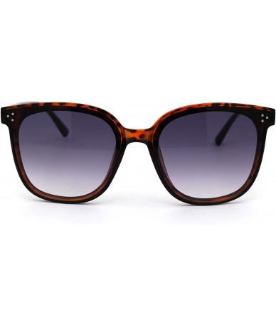 Oversized Womens Boyfriend Style Round Oversize Horn Rim Sunglasses - Tortoise Smoke - CA18ZCOLXOL $18.28